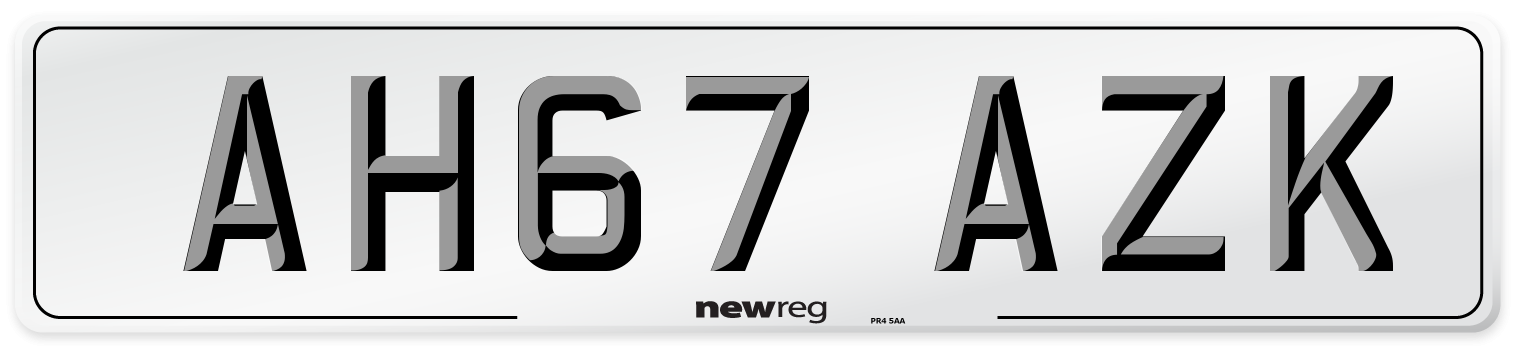 AH67 AZK Number Plate from New Reg